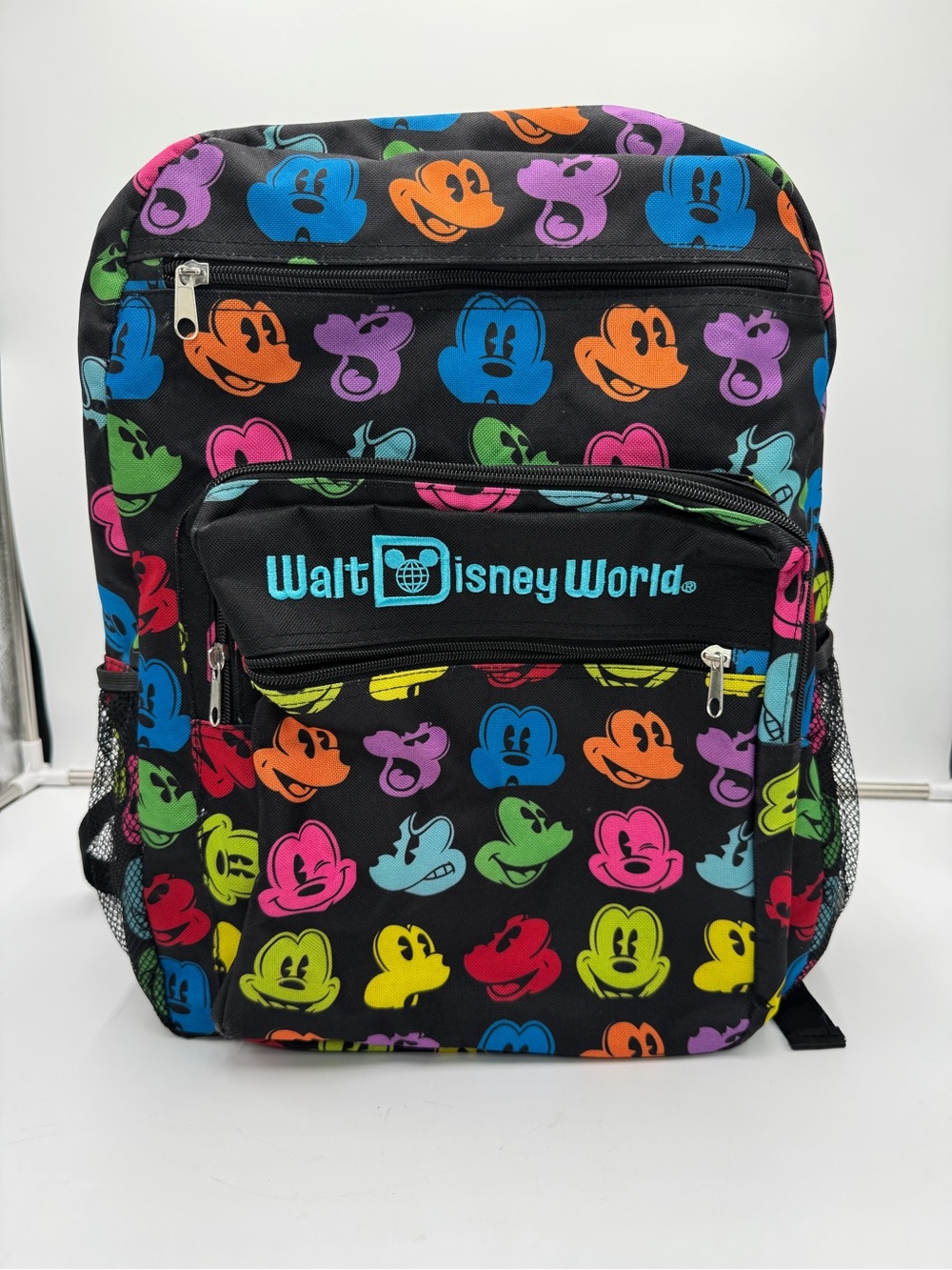 Disney Black Backpack with Multicolor Mickey Silhouettes